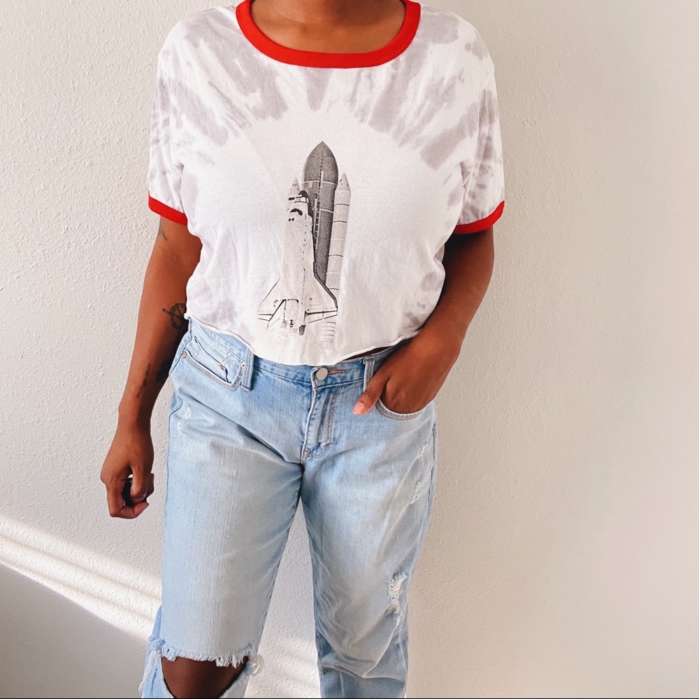 Space Shuttle Tie Dye Ringer Tee